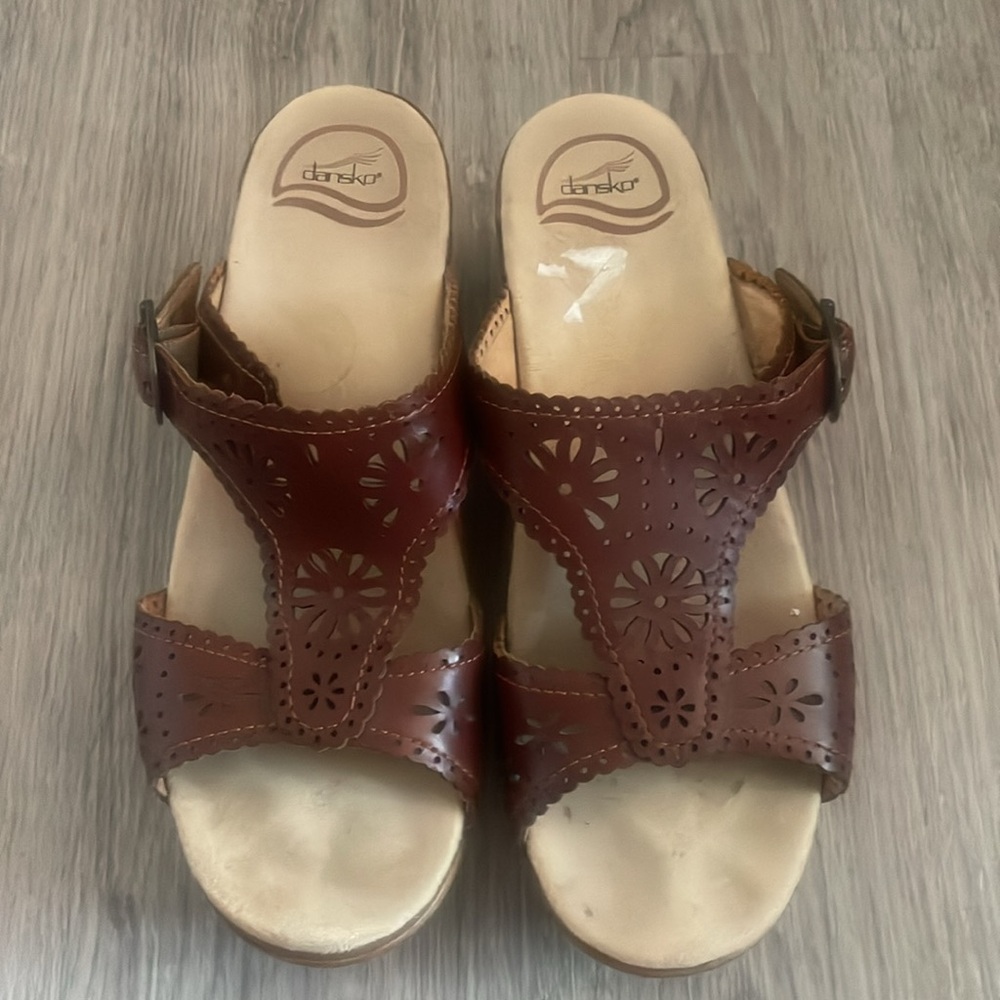 Dansko Saphire Brown Leather Sandals Size 39 US 8.5/9 - Picture 4 of 11